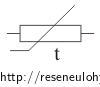 Schématická značka termistoru