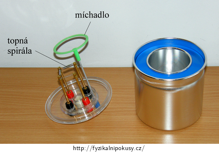 Obr. 1: Kalorimetr s topnou spirálou